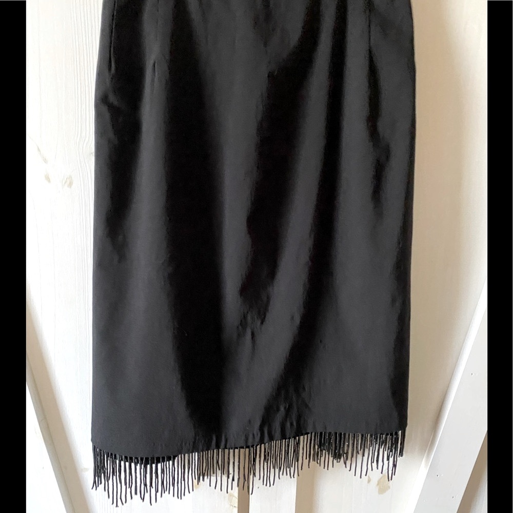 Lane Bryant/Venezia Jeans - Black Beaded Fringe Skirt